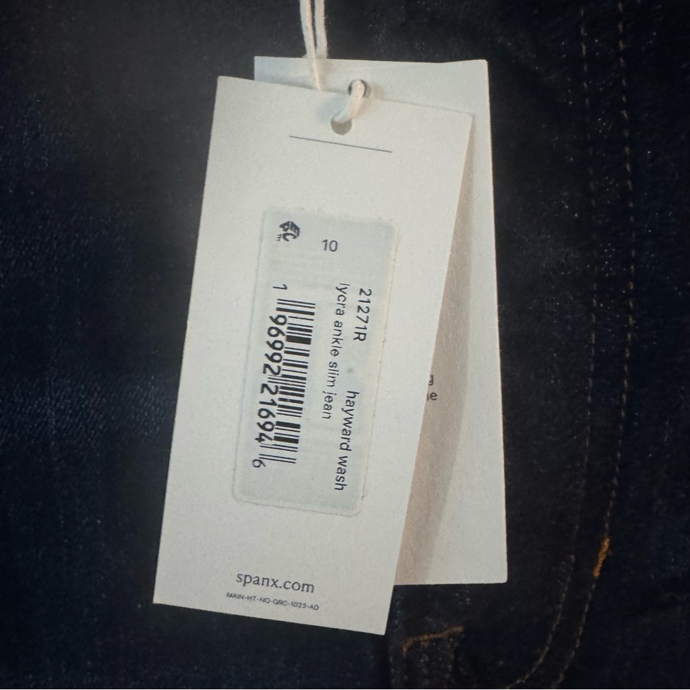 SPANX Lycra Ankle Slim Women’s Blue Jeans Hayward Wash Size 10 - Picture 2 of 4